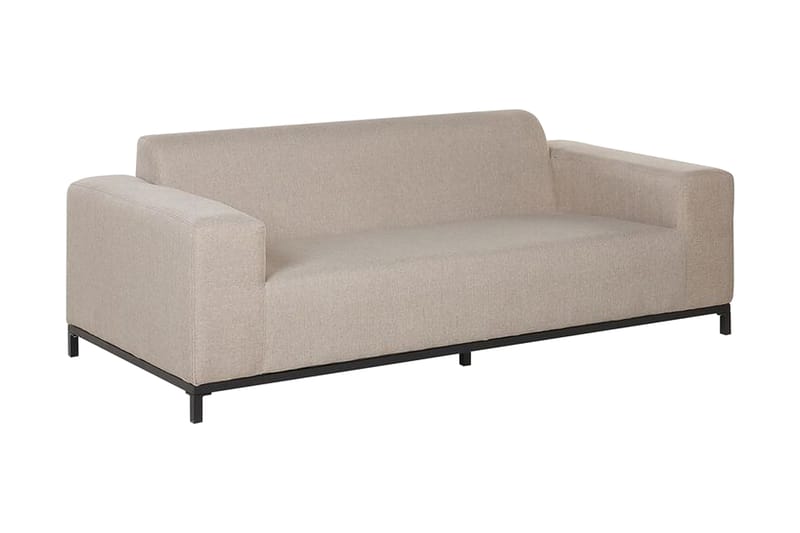 HUGHEN 3-sits Utesoffa Beige/Svart - Utemöbler - Utesoffor & bänkar - Loungesoffa