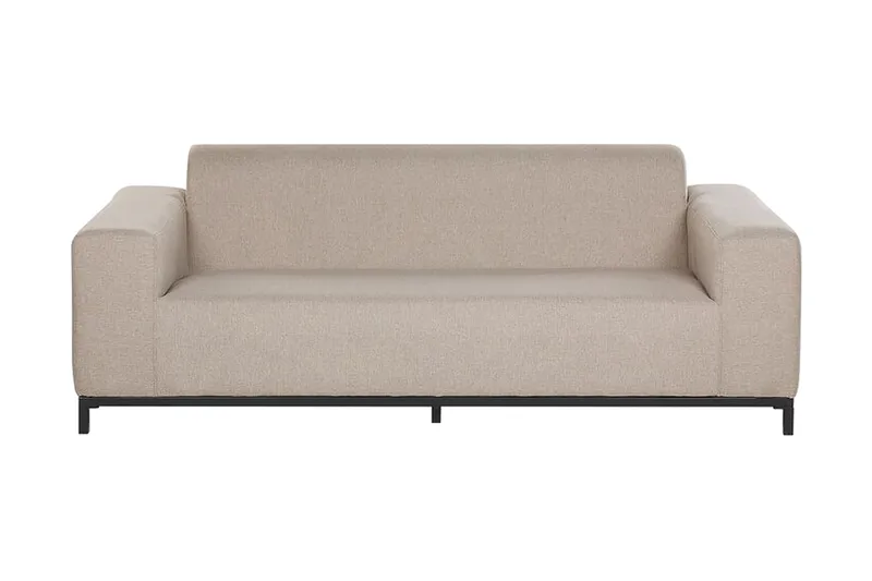 Hughen 3-sits Utesoffa - Beige/Svart - Utemöbler - Utesoffor & bänkar - Loungesoffa