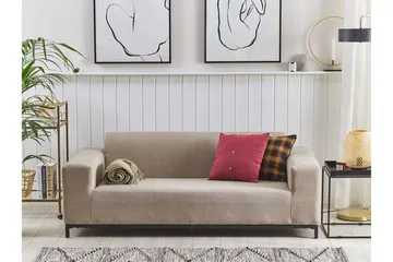 Hughen 3-sits Utesoffa - Beige/Svart - Utemöbler - Utesoffor & bänkar - Loungesoffa