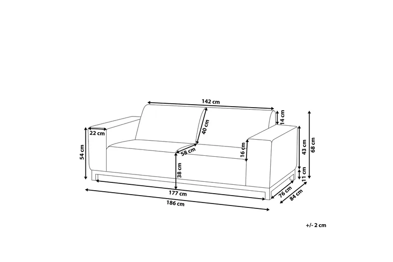 Hughen 3-sits Utesoffa - Beige/Svart - Utemöbler - Utesoffor & bänkar - Loungesoffa