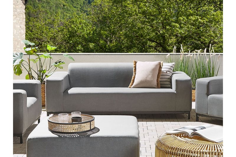 HUGHEN 3-sits Utesoffa Grå/Svart - Utemöbler - Utesoffor & bänkar - Loungesoffa