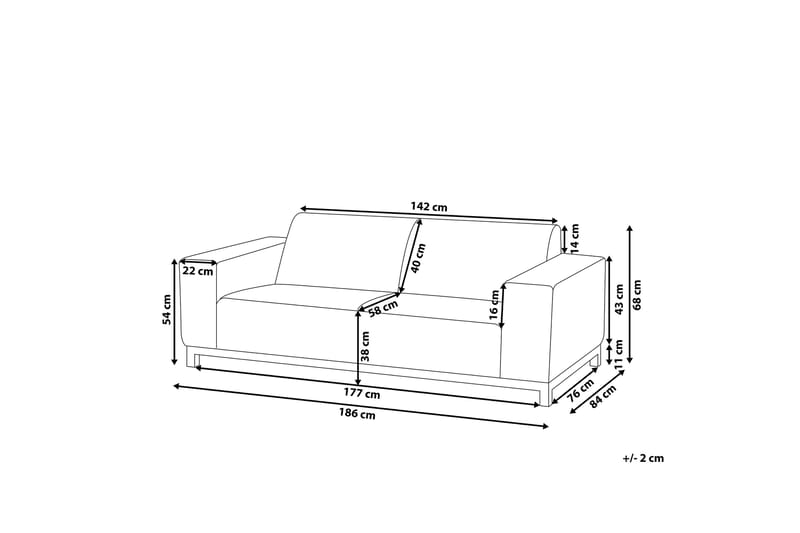 HUGHEN 3-sits Utesoffa Grå/Svart - Utemöbler - Utesoffor & bänkar - Loungesoffa