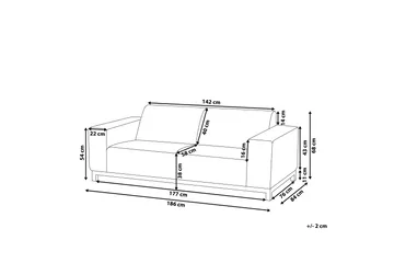 Hughen 3-sits Utesoffa - Grå/Svart - Utemöbler - Utesoffor & bänkar - Loungesoffa