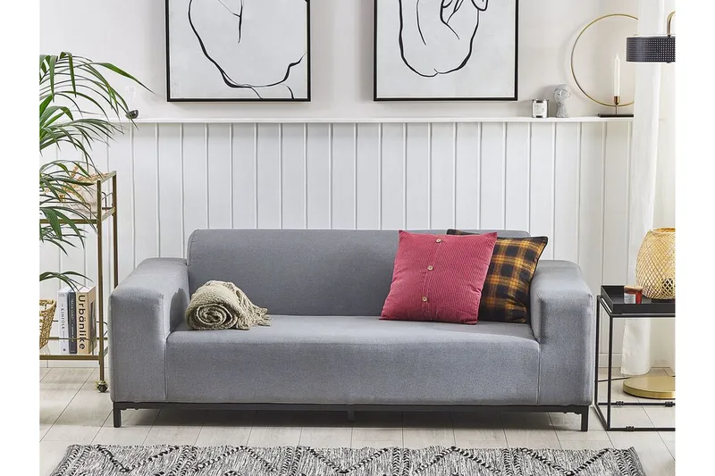 Hughen 3-sits Utesoffa - Grå/Svart - Utemöbler - Utesoffor & bänkar - Loungesoffa