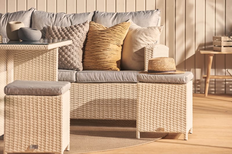 JAMES Hörnsoffa Utomhus Vänster Vit - Utemöbler - Utesoffor & bänkar - Loungesoffa