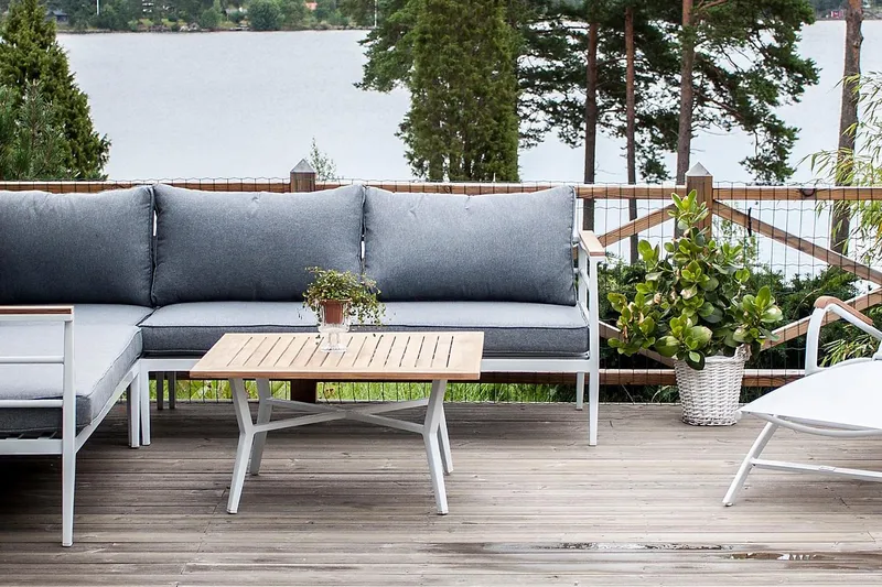 Mexico Hörnsoffa Utomhus - Vit - Utemöbler - Utesoffor & bänkar - Trädgårdssoffa