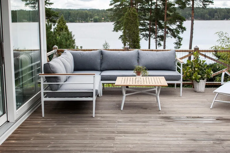 Mexico Hörnsoffa Utomhus - Vit - Utemöbler - Utesoffor & bänkar - Trädgårdssoffa