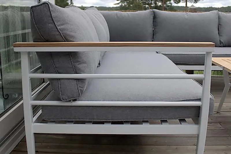 Mexico Hörnsoffa Utomhus - Vit - Utemöbler - Utesoffor & bänkar - Trädgårdssoffa