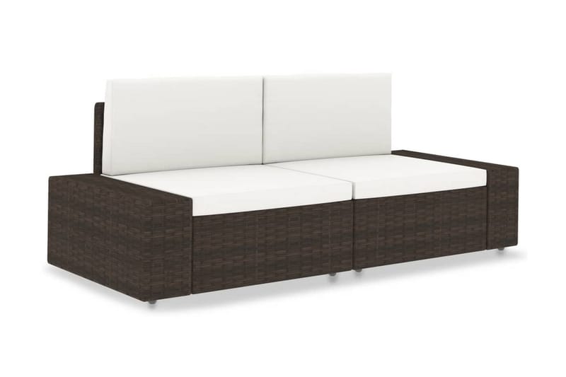 Modulsoffa Utomhus 2-sits konstrotting brun - Brun - Utemöbler - Utesoffor & bänkar - Loungesoffa