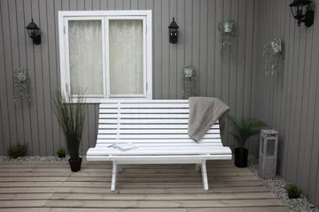 Norvald Trädgårdsbänk 140 cm - Vit - Utemöbler - Utesoffor & bänkar - Trädgårdssoffa