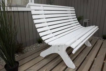 Norvald Trädgårdsbänk 140 cm - Vit - Utemöbler - Utesoffor & bänkar - Trädgårdssoffa