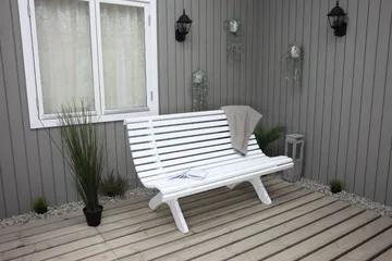 Norvald Trädgårdsbänk 140 cm - Vit - Utemöbler - Utesoffor & bänkar - Trädgårdssoffa