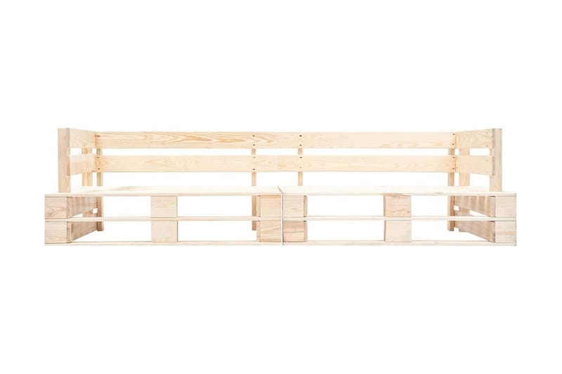 Pallsoffa Utomhus 2 delar med sandfärgade dynor furu - Beige - Utemöbler - Utesoffor & bänkar - Loungesoffa