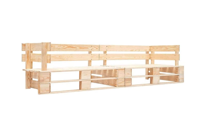 Pallsoffa Utomhus 2-sits naturligt trä - Brun - Utemöbler - Utesoffor & bänkar - Loungesoffa