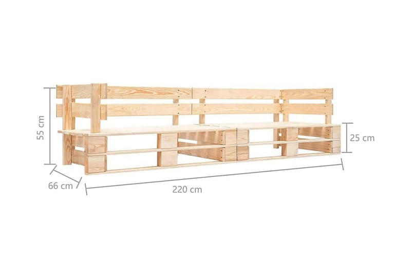 Pallsoffa Utomhus 2-sits naturligt trä - Brun - Utemöbler - Utesoffor & bänkar - Loungesoffa