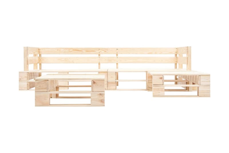 Pallsoffa Utomhus 4 delar naturligt trä - Brun - Utemöbler - Utesoffor & bänkar - Loungesoffa