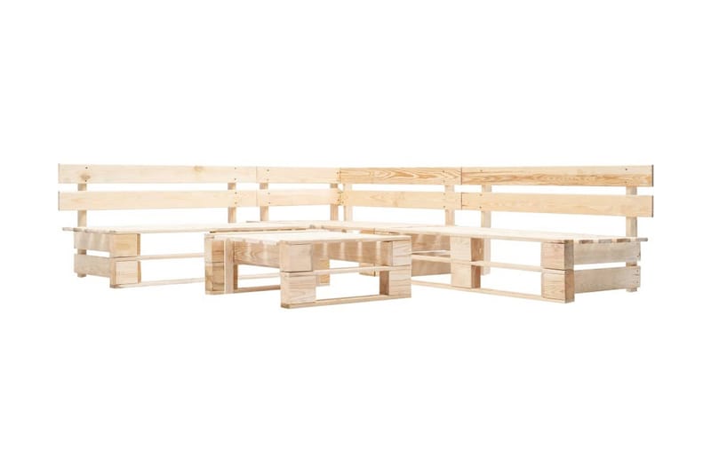 Pallsoffa Utomhus 4 delar naturligt trä - Brun - Utemöbler - Utesoffor & bänkar - Loungesoffa