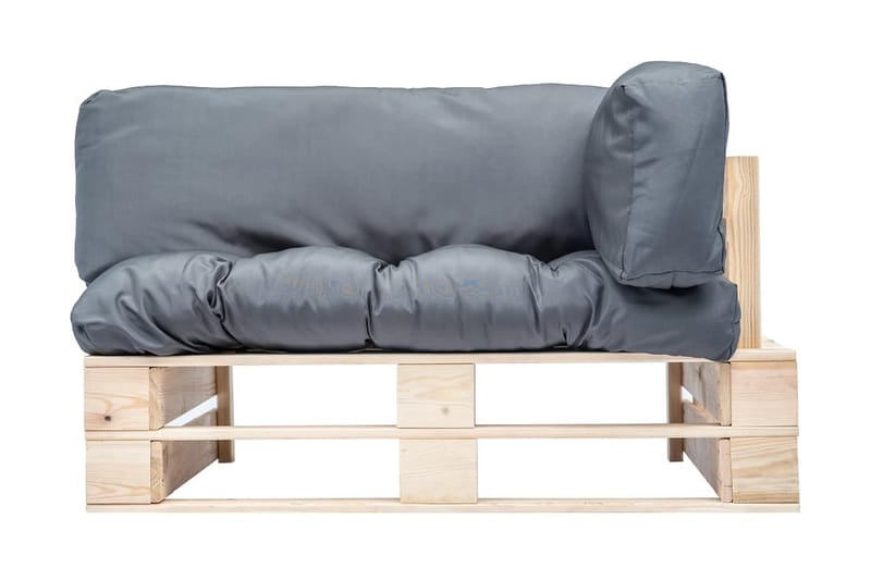 Pallsoffa Utomhus med gråa dynor furu - Grå - Utemöbler - Utesoffor & bänkar - Loungesoffa