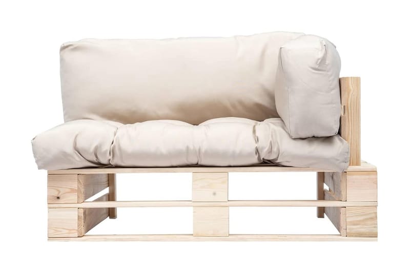 Pallsoffa Utomhus med sandfärgade dynor furu - Beige - Utemöbler - Utesoffor & bänkar - Loungesoffa