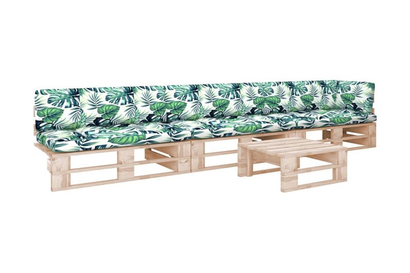 Pallsoffgrupp Utomhus med dynor 4 delar impregnerad furu - Brun - Utemöbler - Utesoffor & bänkar - Loungesoffa