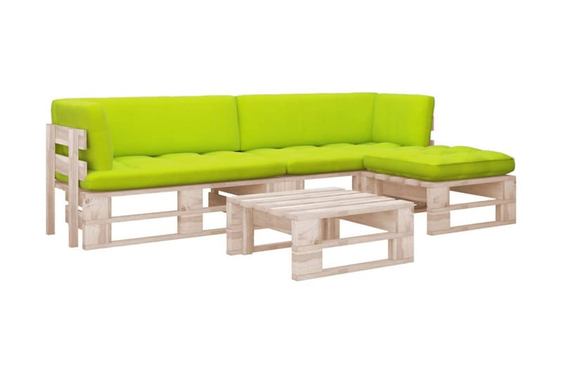Pallsoffgrupp Utomhus med dynor 4 delar impregnerad furu - Brun - Utemöbler - Utesoffor & bänkar - Loungesoffa