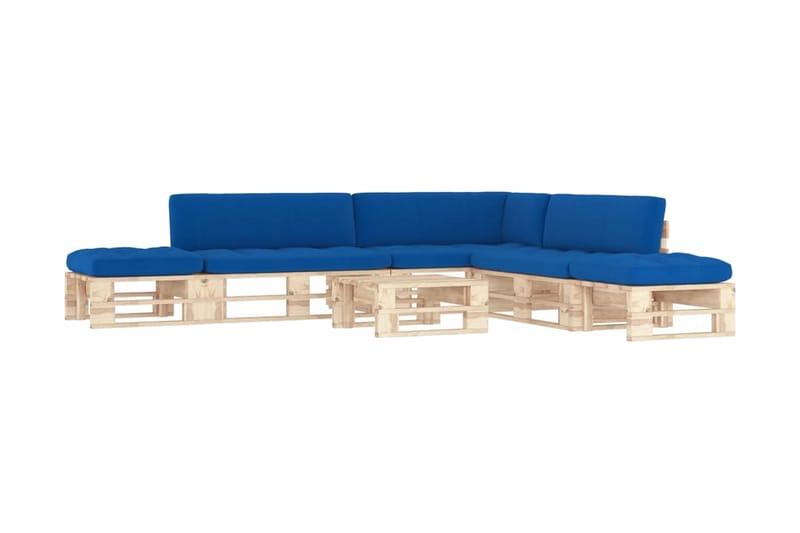 Pallsoffgrupp Utomhus med dynor 6 delar impregnerad furu - Brun - Utemöbler - Utesoffor & bänkar - Loungesoffa