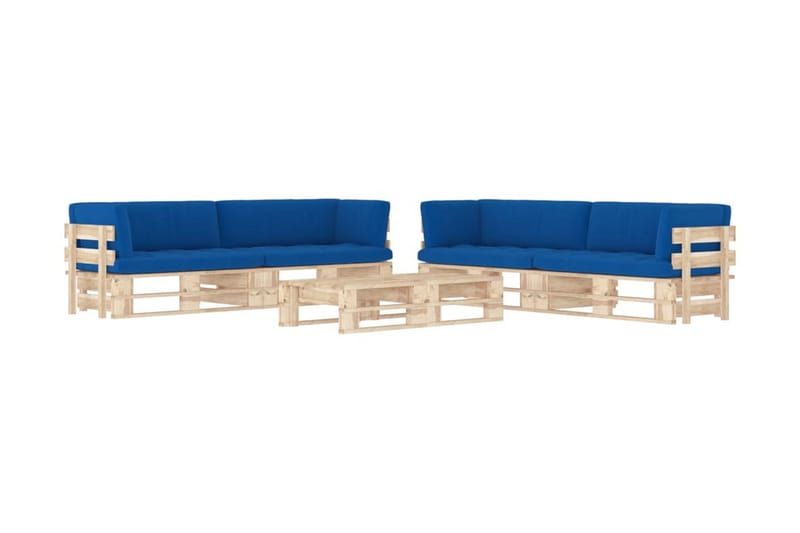 Pallsoffgrupp Utomhus med dynor 6 delar impregnerad furu - Brun - Utemöbler - Utesoffor & bänkar - Loungesoffa