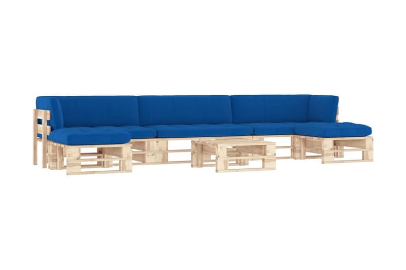 Pallsoffgrupp Utomhus med dynor 6 delar impregnerad furu - Brun - Utemöbler - Utesoffor & bänkar - Loungesoffa