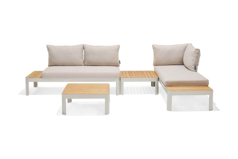 PORTALS 2-sits Utesoffa Vit/Teak - Utemöbler - Utesoffor & bänkar - Loungesoffa