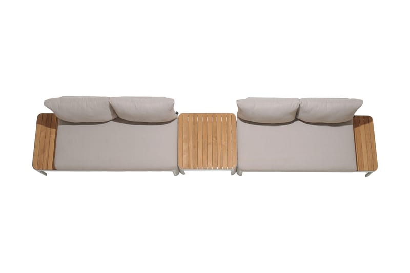 PORTALS 2-sits Utesoffa Vit/Teak - Utemöbler - Utesoffor & bänkar - Loungesoffa