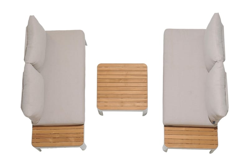 PORTALS 2-sits Utesoffa Vit/Teak - Utemöbler - Utesoffor & b�änkar - Loungesoffa