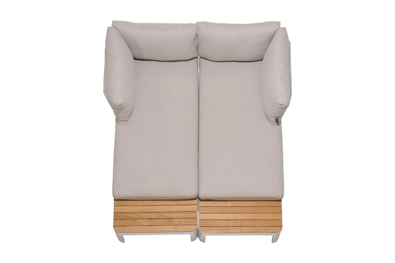 PORTALS 2-sits Utesoffa Vit/Teak - Utemöbler - Utesoffor & bänkar - Loungesoffa