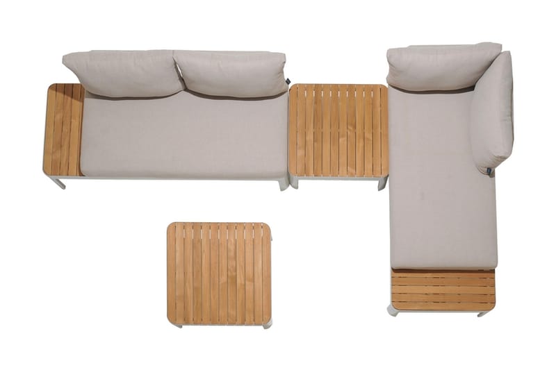 PORTALS 2-sits Utesoffa Vit/Teak - Utemöbler - Utesoffor & bänkar - Loungesoffa