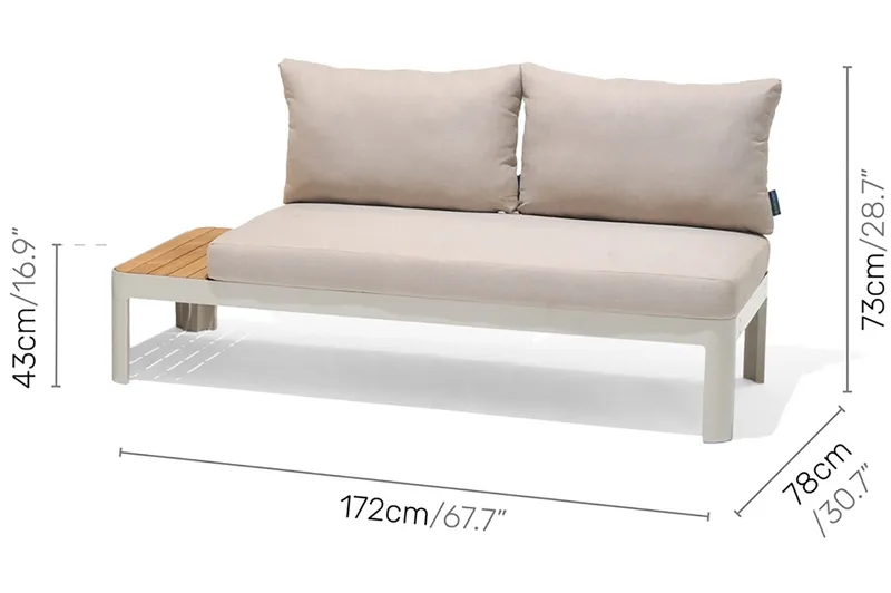 Portals Utesoffa 2-sits - Teak/Vit - Utemöbler - Utesoffor & bänkar - Loungesoffa