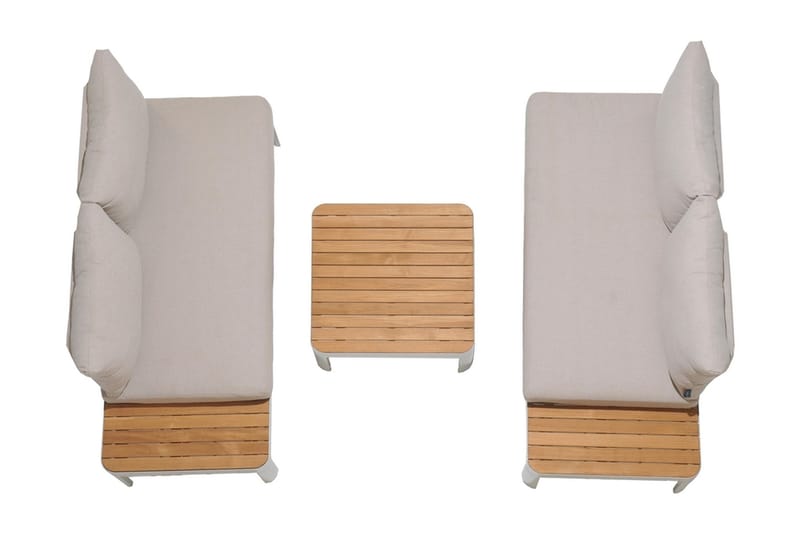 Portals Utesoffa 2-sits - Teak/Vit - Utemöbler - Utesoffor & bänkar - Loungesoffa