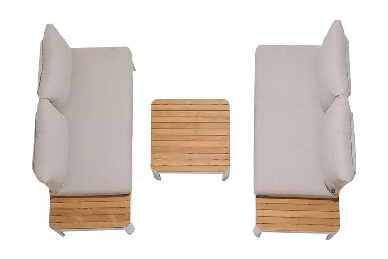 Portals Utesoffa 2-sits - Teak/Vit - Utemöbler - Utesoffor & bänkar - Loungesoffa