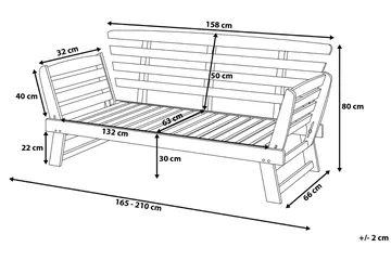 PORTICI Trädgårdssoffa 210 cm - Utemöbler - Utesoffor & bänkar - Loungesoffa