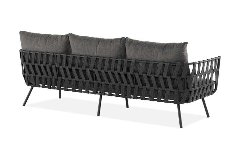SANDINA 3-sits Utesoffa Rep/Svart/Grå - Utemöbler - Utesoffor & bänkar - Loungesoffa