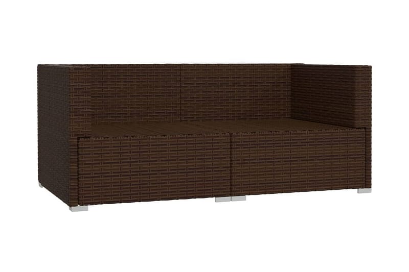 Soffa 2-sits med dynor konstrotting brun - Brun/Grön - Loungesoffa