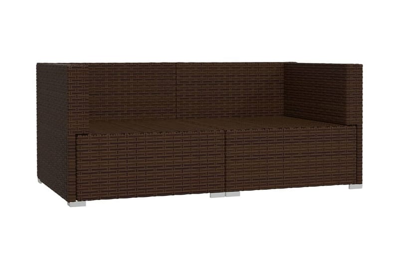 Utesoffa 2-sits med dynor konstrotting brun - Brun/Röd - Utemöbler - Utesoffor & bänkar - Loungesoffa