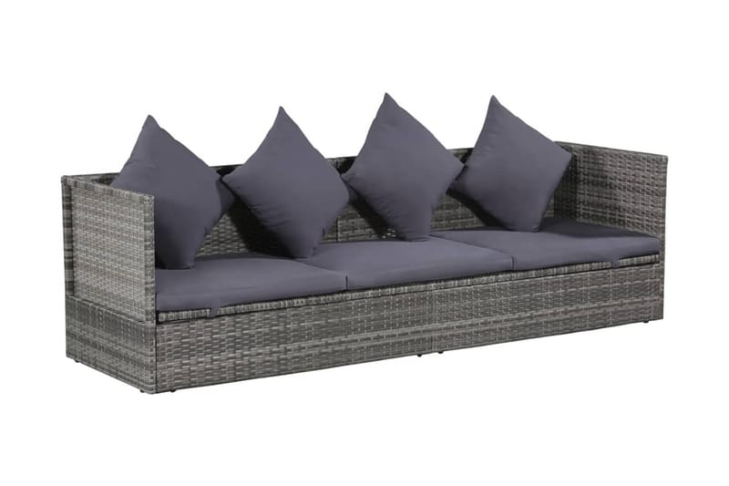 Solsäng 200x60 cm konstrotting grå - Grå - Utemöbler - Utesoffor & bänkar - Loungesoffa