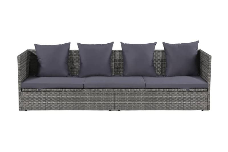 Solsäng 200x60 cm konstrotting grå - Grå - Utemöbler - Utesoffor & bänkar - Loungesoffa