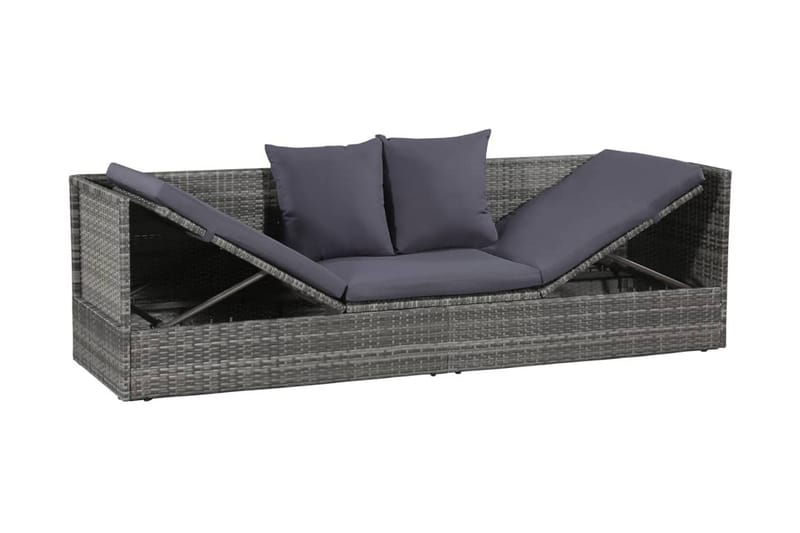 Solsäng 200x60 cm konstrotting grå - Grå - Utemöbler - Utesoffor & bänkar - Loungesoffa