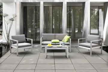 Tirrena Trädgårdssoffa 142 cm - Ljusgrå - Utemöbler - Utesoffor & bänkar - Loungesoffa