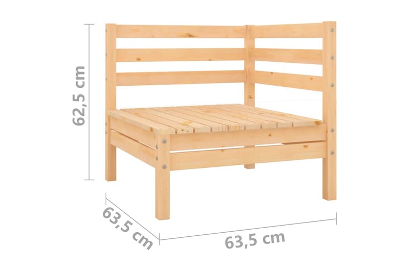 Trädgårdssoffa 2-sits massiv furu - Brun - Utemöbler - Utesoffor & bänkar - Loungesoffa