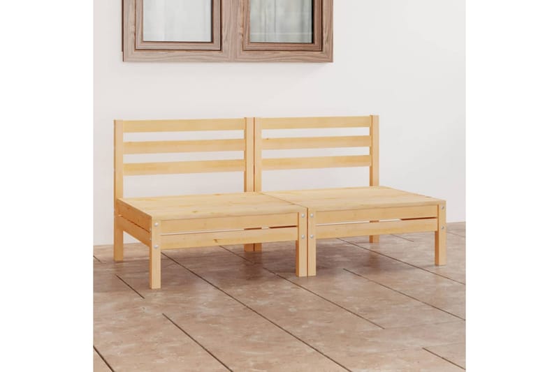 Trädgårdssoffa 2-sits massiv furu - Brun - Utemöbler - Utesoffor & bänkar - Loungesoffa