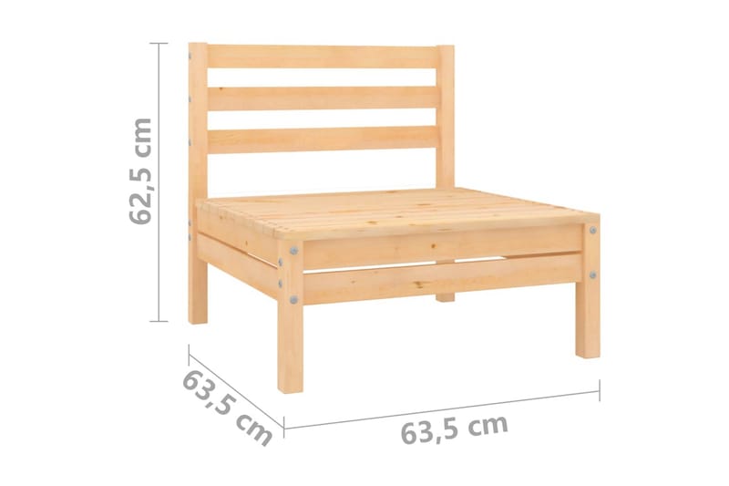 Trädgårdssoffa 2-sits massiv furu - Brun - Utemöbler - Utesoffor & bänkar - Loungesoffa