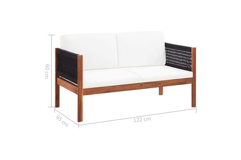 Trädgårdssoffa 2 sits massivt akaciaträ - Brun - Utemöbler - Utesoffor & bänkar - Loungesoffa