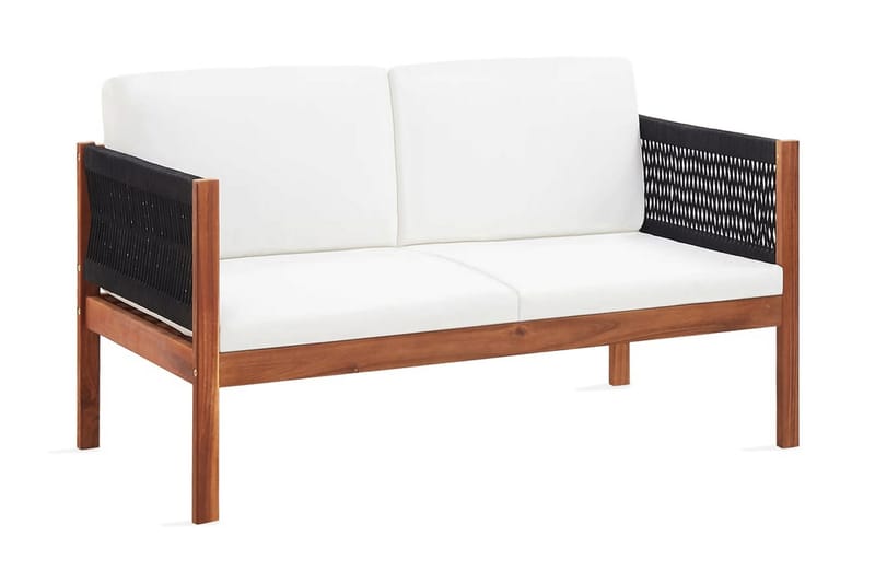Trädgårdssoffa 2 sits massivt akaciaträ - Brun - Utemöbler - Utesoffor & bänkar - Loungesoffa