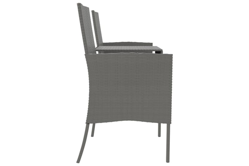 Trädgårdssoffa 2-sits med Utebord konstrotting antracit - Antracit - Utemöbler - Utesoffor & bänkar - Loungesoffa
